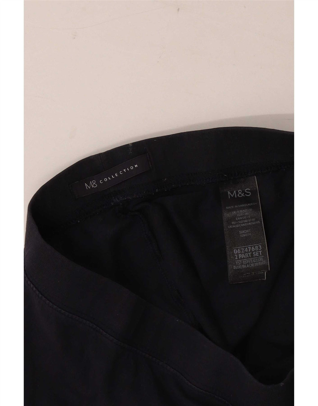 Marks & Spencer Womens Crop Leggings UK 10 Small Navy Blue Cotton