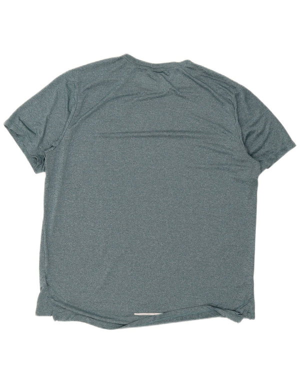 Nike Herren-Lauf-T-Shirt-Oberteil XL, grün meliert, Polyester, Sport