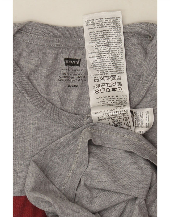 LEVI'S Womens Graphic T-Shirt Top UK 14 Medium Grey Cotton Vintage Levi's and Second-Hand Levi's from Messina Hembry 
