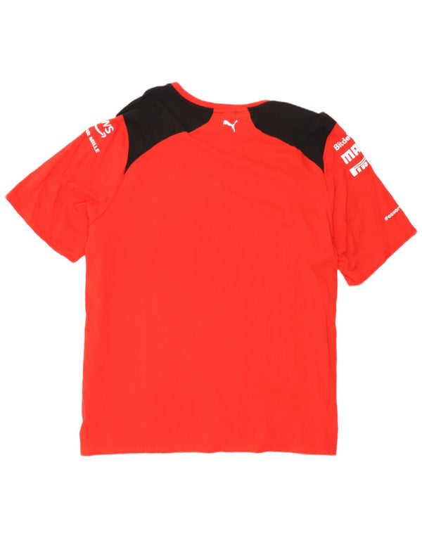 Puma Mens Ferrari Graphic T-Shirt Top 2XL Red Colourblock Cotton