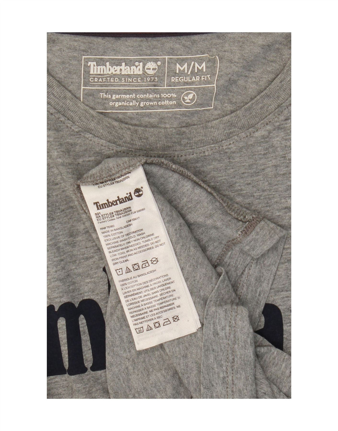 Timberland Herre Regular Fit grafisk T-shirt top mellemgrå bomuld