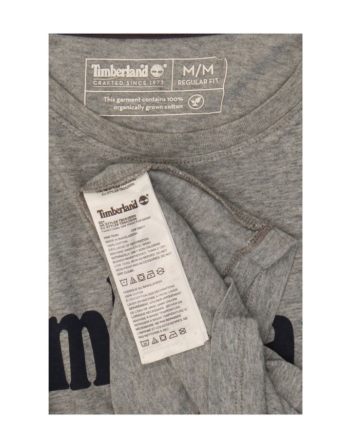 Timberland Herre Regular Fit grafisk T-shirt top mellemgrå bomuld