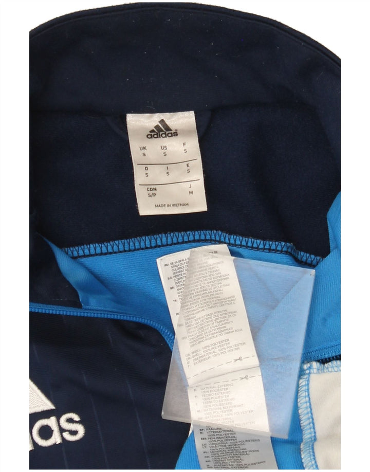 Adidas Mens Graphic Tracksuit Top Jacket Pequeno Azul Colorblock Poliéster