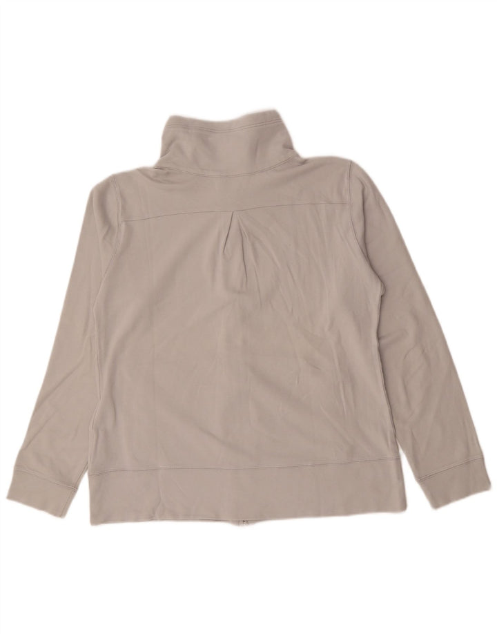 Champion Womens Graphic Tracksuit Top Jacket UK 16 Large Grey Cotton