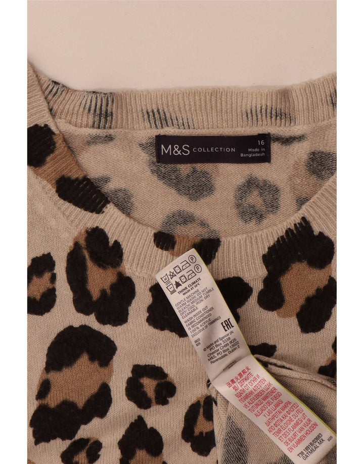 Marks & Spencer Dame sweater med rund hals DK 16 Stor Beige