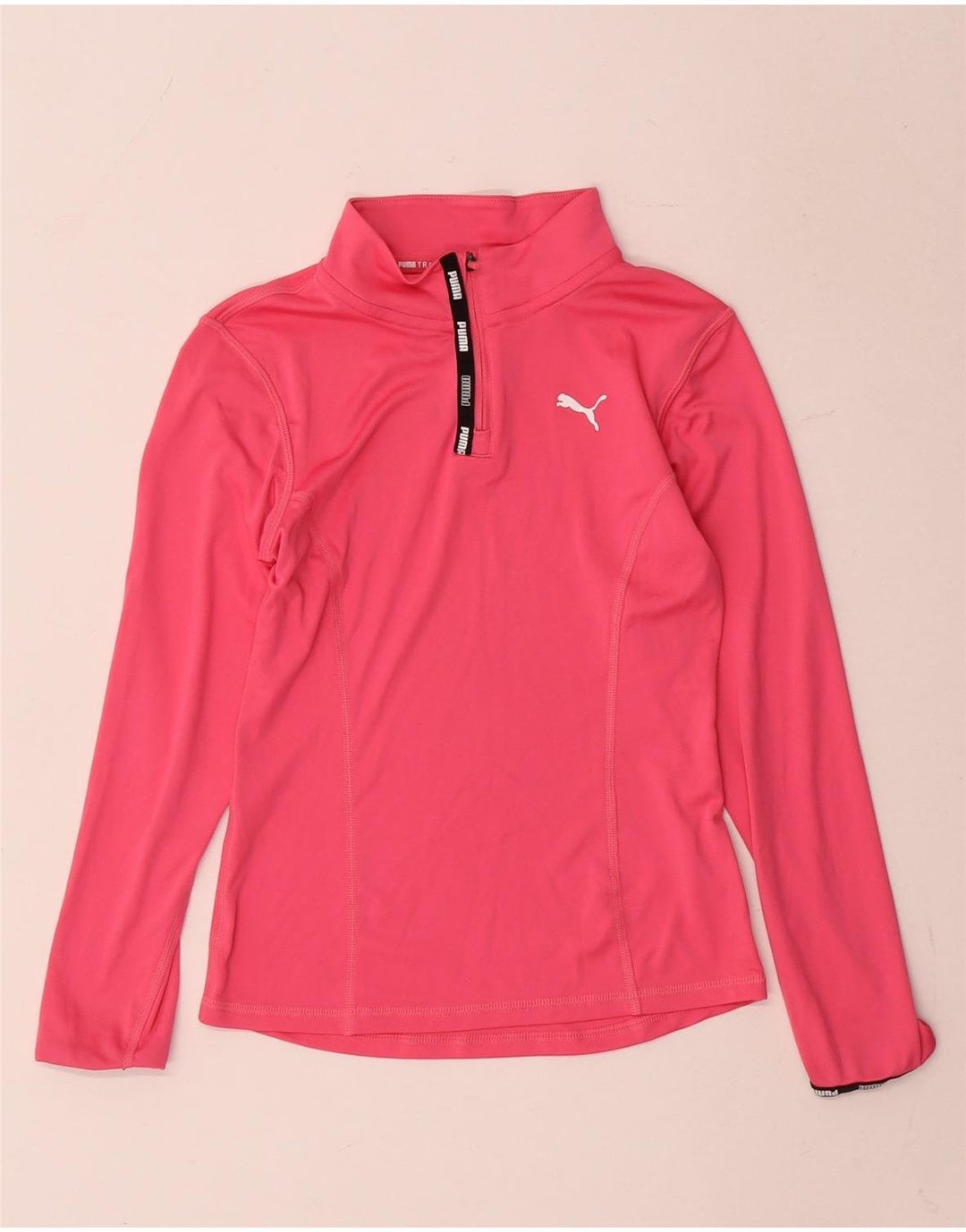 Puma Meninas Zip Neck Pullover Treino Top 9-10 Anos Rosa