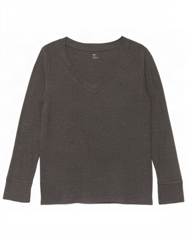 Gap Womens Top Long Sleeve UK 14 Large Grey Cotton