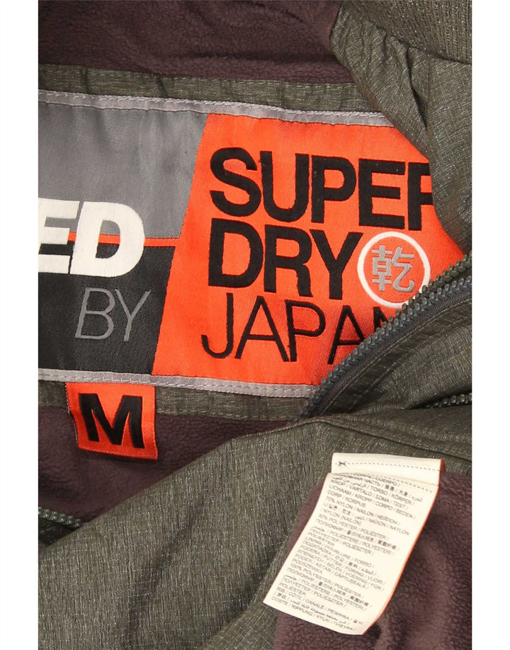 Superdry Mens Hooded Windbreaker Jacket UK 38 Medium Khaki Nylon