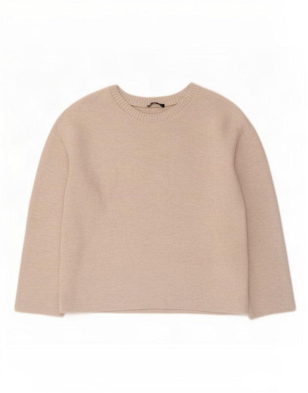 Maglione maglione con scollo a barca da donna Zara UK 14 Beige medio