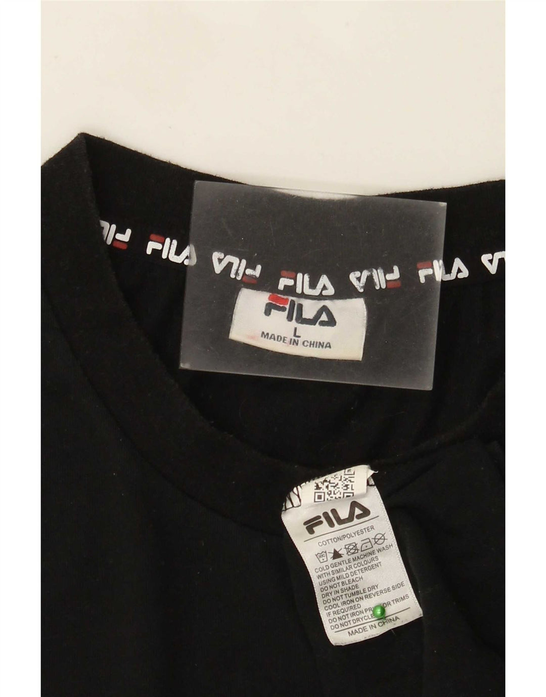 Fila Mens Graphic T-Shirt Top Large Black Cotton