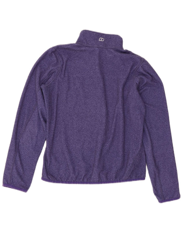 Maglione in pile da donna Berghaus con zip e collo UK 10 piccolo poliestere viola