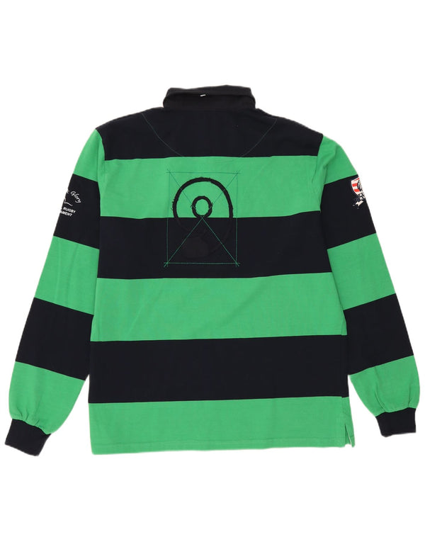 Mud & Glory Camiseta masculina gráfica de manga comprida rugby XL listrada verde
