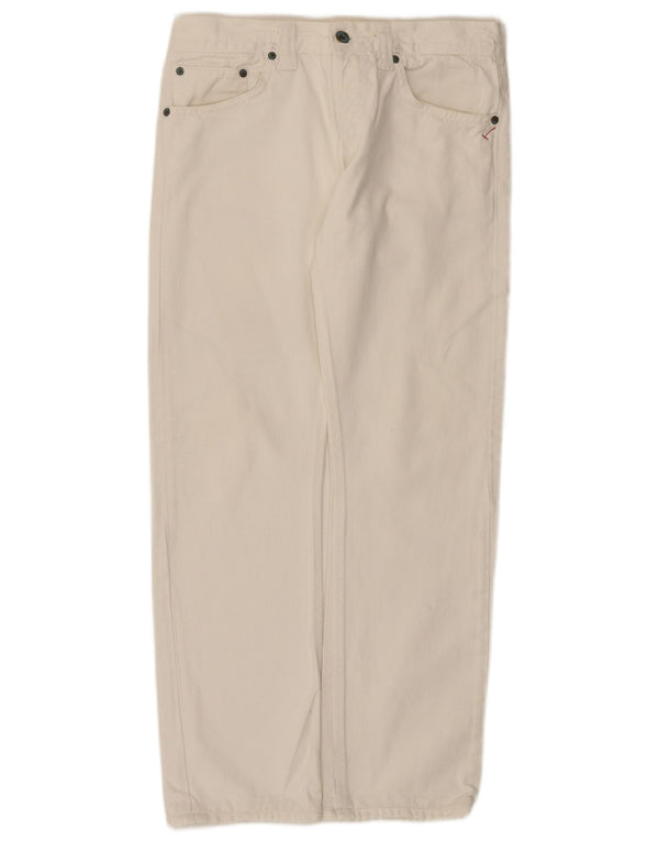 Vaqueros Dondup Mujer Rectos W32 L29 Blanco Algodón