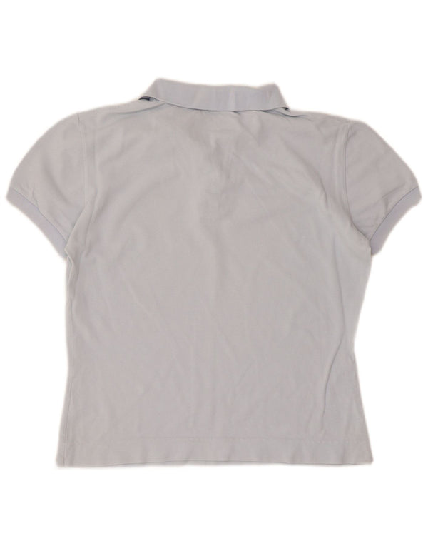 Lacoste Womens Crop Polo Shirt Size 44 Large Blue Cotton