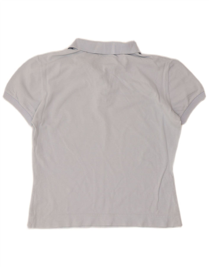 Lacoste Womens Crop Polo Shirt Size 44 Large Blue Cotton