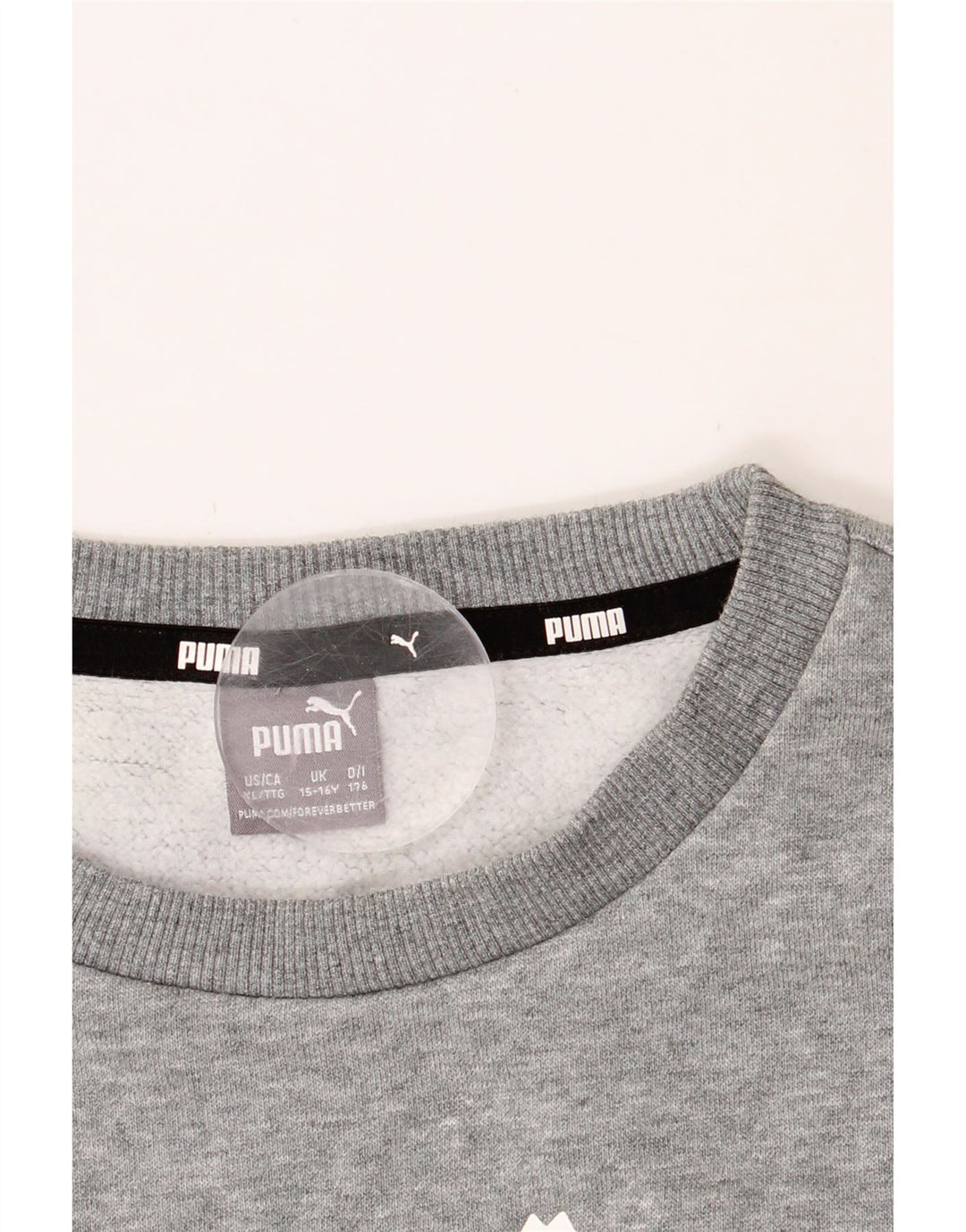 PUMA Boys Graphic Sweatshirt Jumper 15-16 Years  Grey Cotton Vintage Puma and Second-Hand Puma from Messina Hembry 