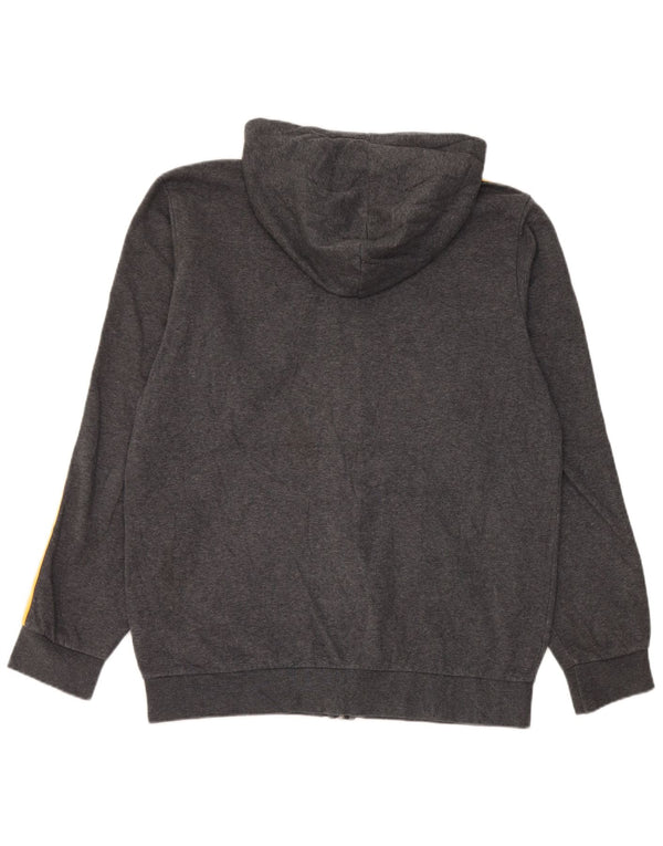 Maglione con cappuccio e zip Adidas da uomo grande in cotone grigio