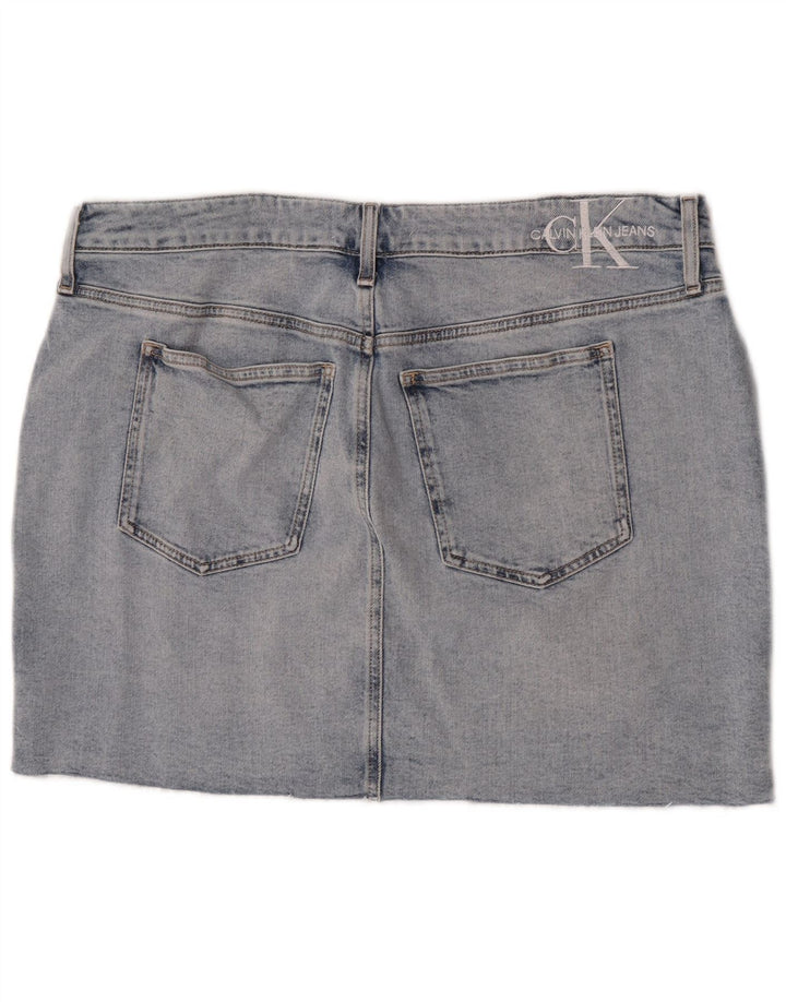 Calvin Klein Dame Mini Denim Nederdel W36 L17 Blå