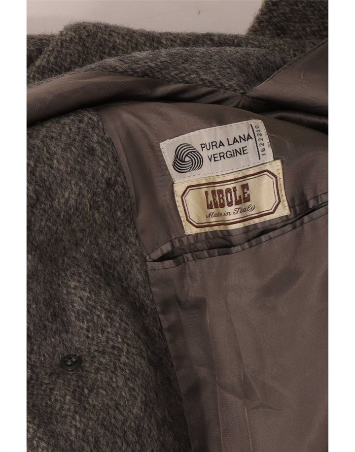 Cappotto da uomo Lebole UK 36 Small Grigio Lana Vergine