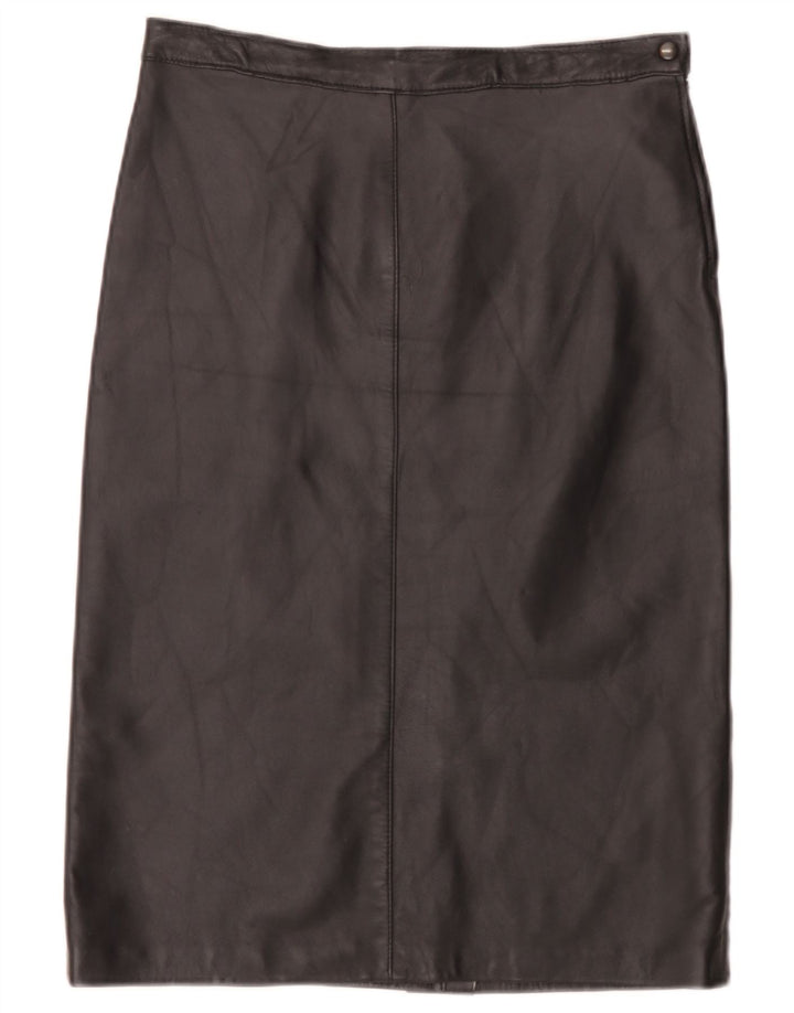 Vintage Womens Leather Skirt W30 Medium Black