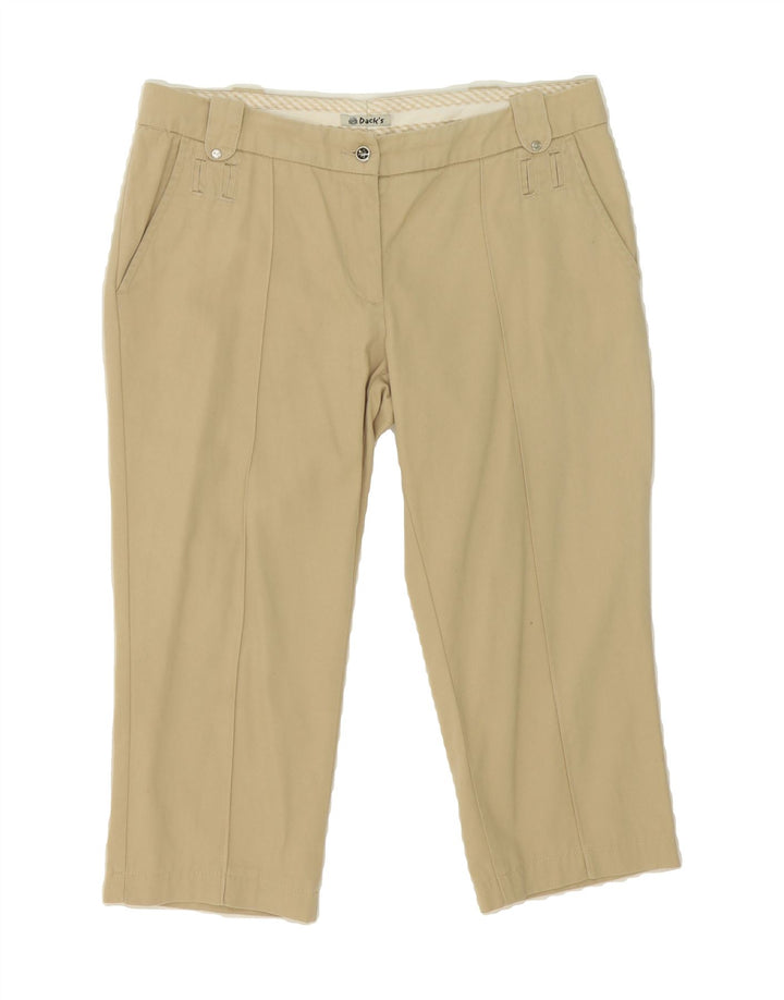DACK'S Womens Straight Capri Trousers IT 48 XL W36 L21 Beige Cotton Vintage Dack's and Second-Hand Dack's from Messina Hembry 