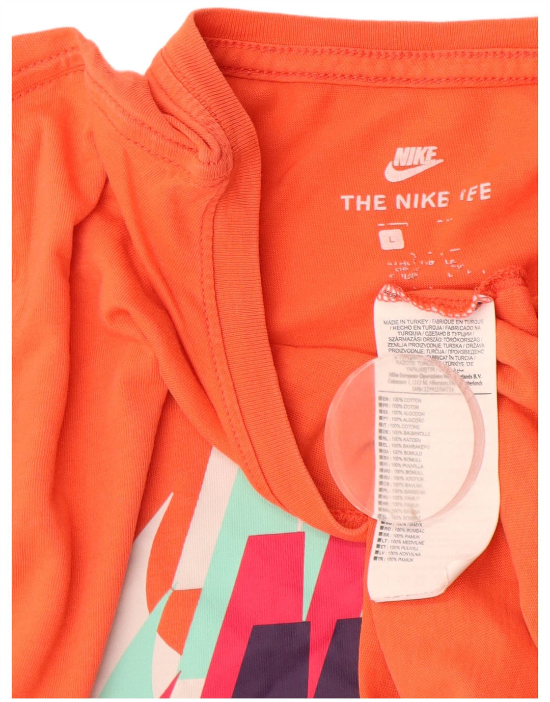 Nike Mens Graphic T-Shirt Top Large Orange Cotton