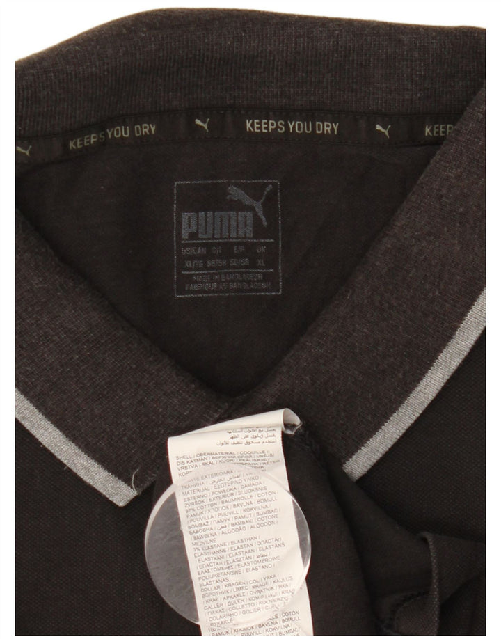 Puma Mens Polo Shirt XL Black Cotton