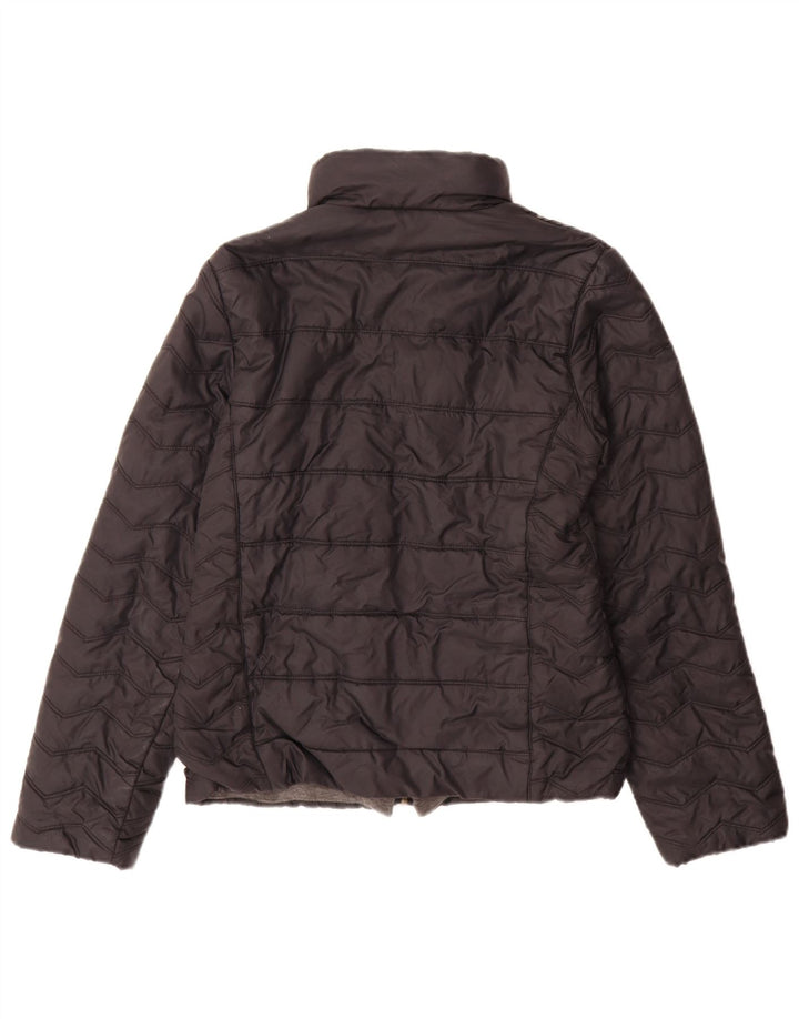 Zara Damen Wattierte Jacke UK 12 Medium Schwarz Nylon