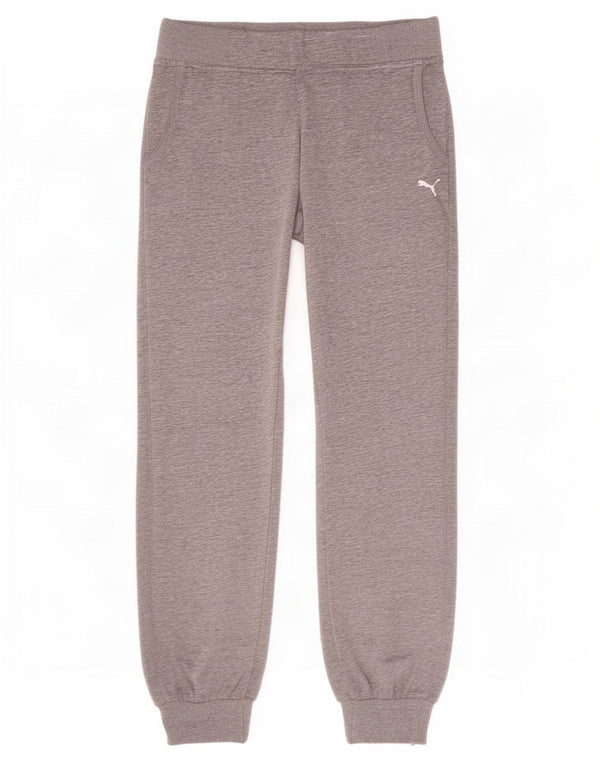 Puma Pantalon de survêtement pour femme Joggers UK 12 Gris moyen chiné en coton
