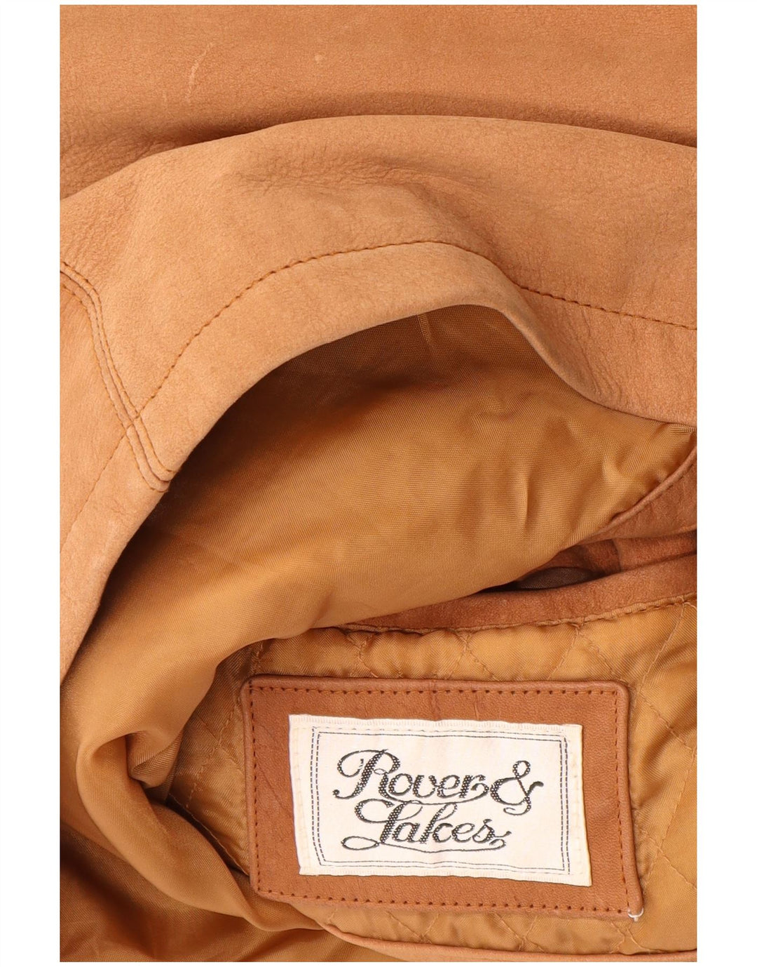 Rover&Lakes Mens Leather Coat IT 46 Small Brown Leather