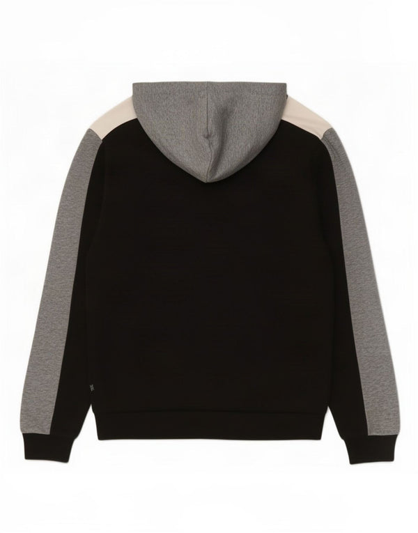 Puma Mens Hoodie Jumper Small Grey Colourblock Cotton