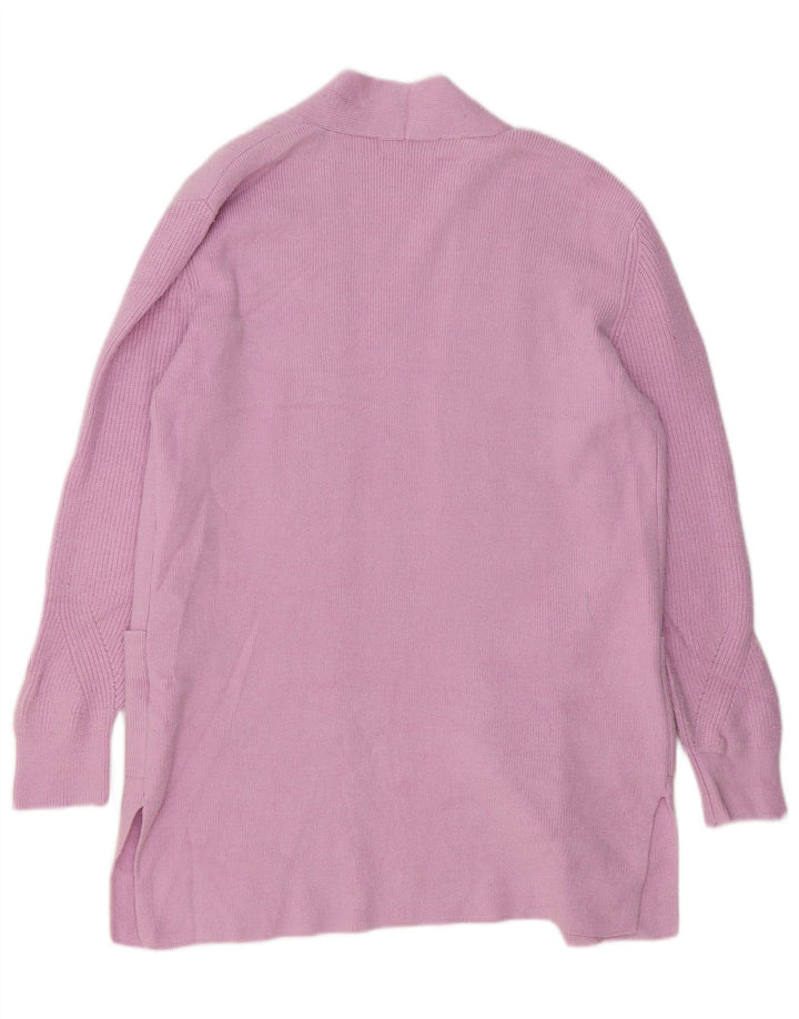 Marks & Spencer Womens Longline Open Cardigan Sweater UK 12 Medium Pink