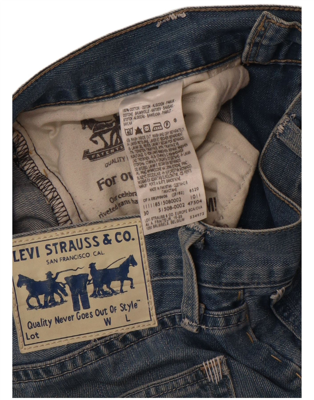 LEVI'S Mens Denim Shorts W30 Medium Blue Cotton