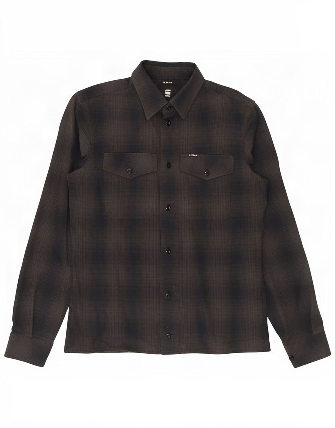 Cămașă pentru bărbați G-Star Slim Fit, bumbac cu carouri, gri mic