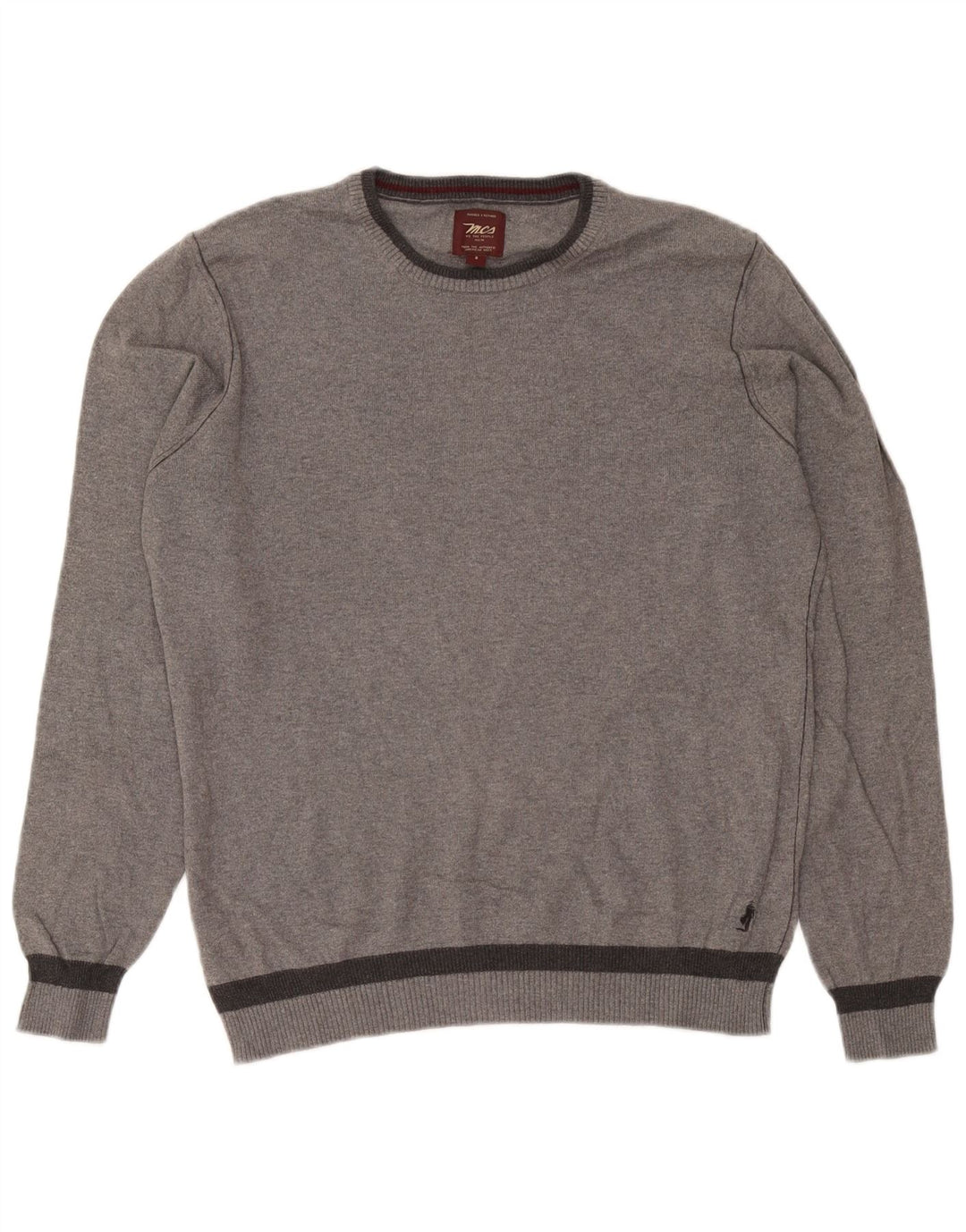 Marlboro Classics Mens Crew Neck Jumper Sweater Small Grey Flecked Cotton