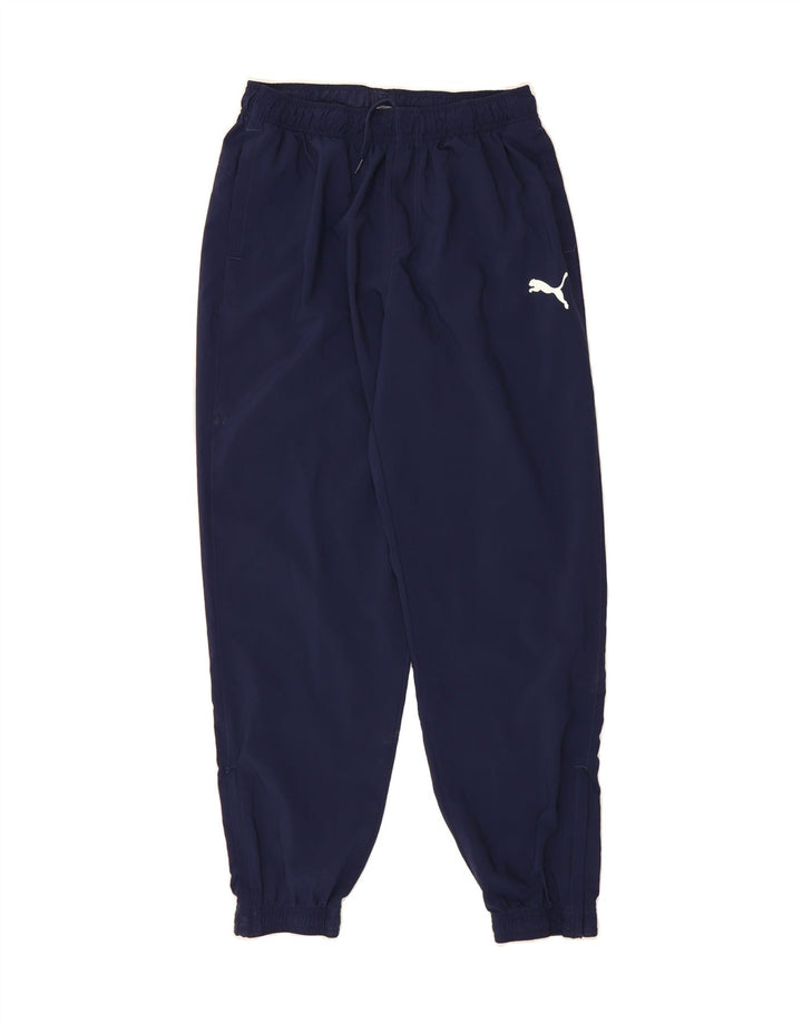 PUMA Mens Graphic Tracksuit Trousers Joggers Large  Navy Blue Polyester Vintage Puma and Second-Hand Puma from Messina Hembry 