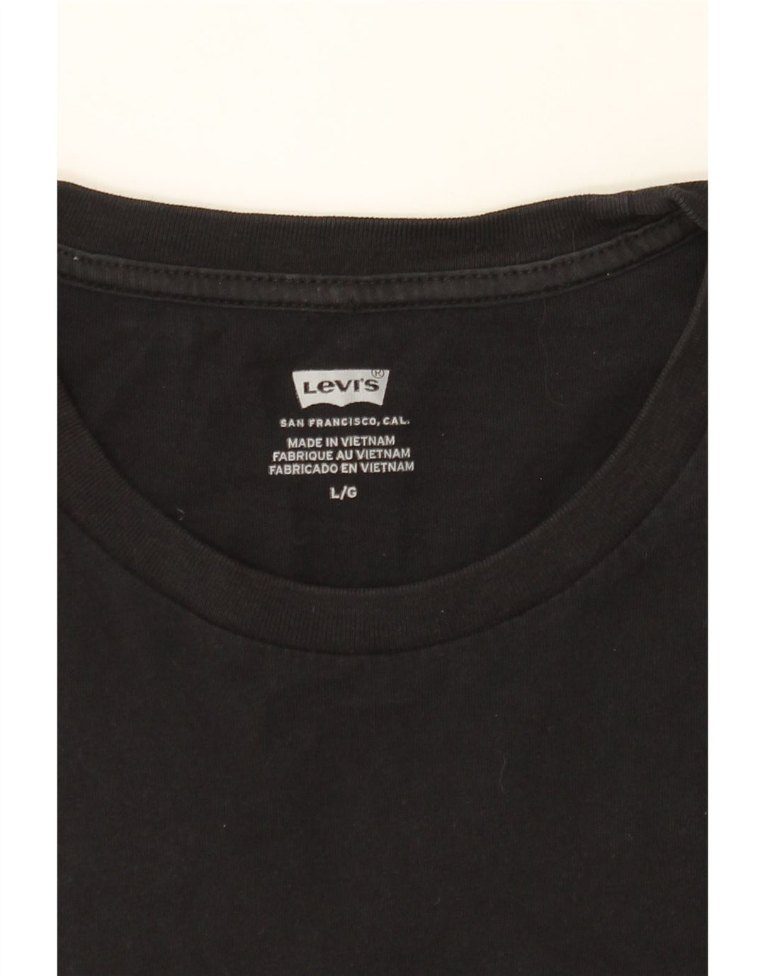 LEVI'S Womens T-Shirt Top UK 16 Large Black Cotton Vintage Levi's and Second-Hand Levi's from Messina Hembry 