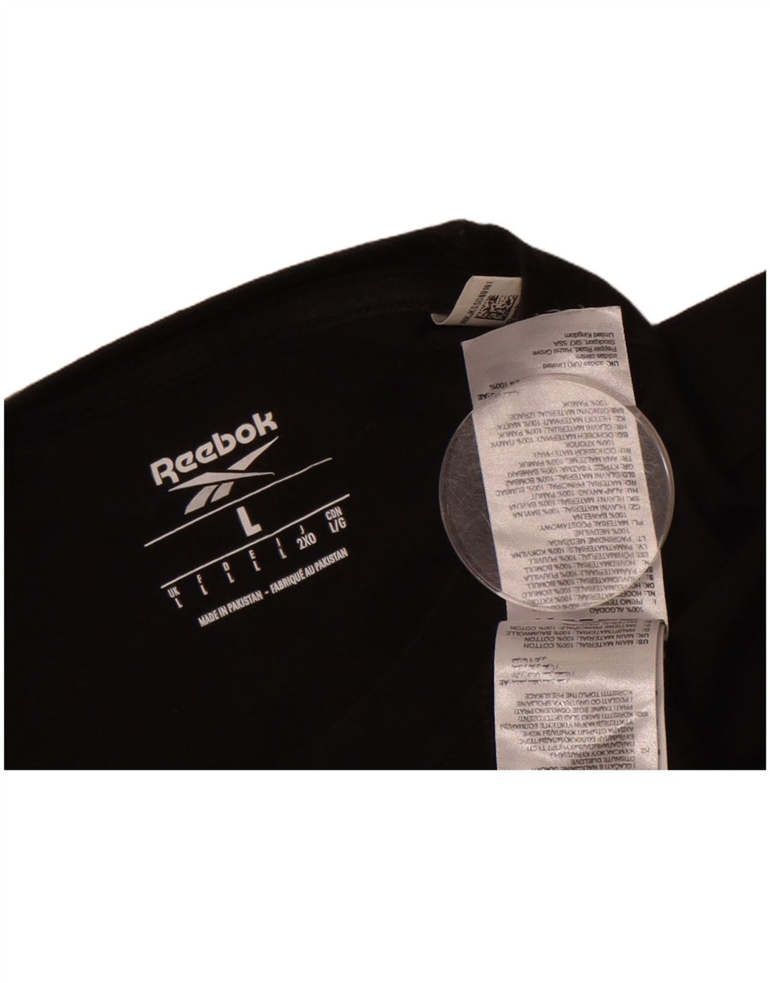 REEBOK Mens Graphic T-Shirt Top Large Black Cotton
