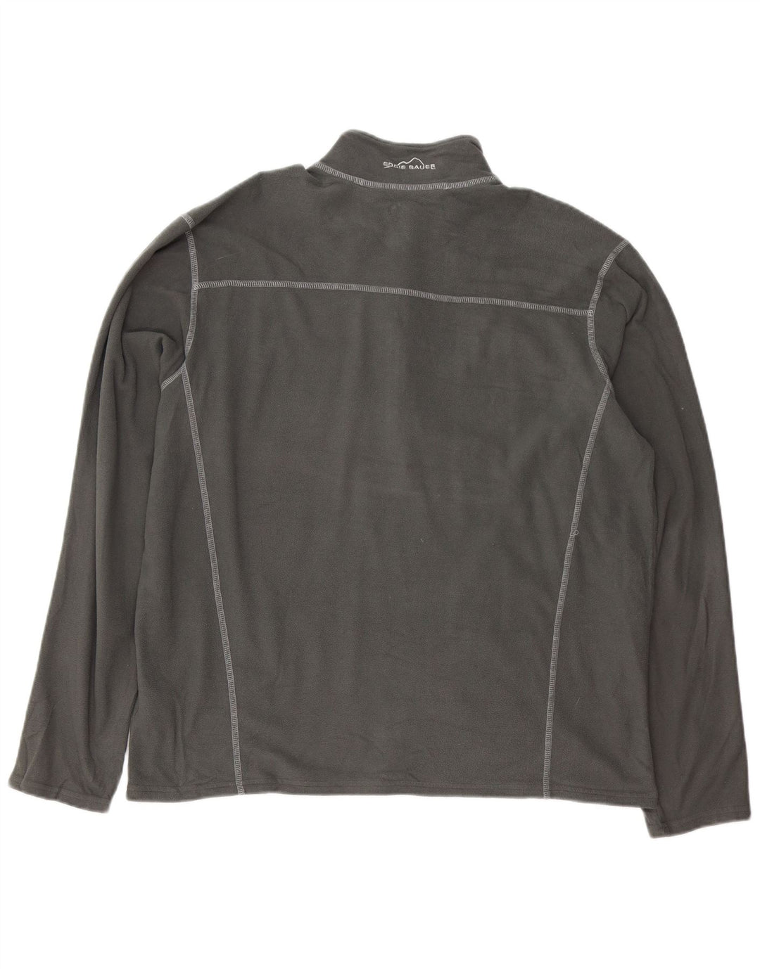 Eddie Bauer Mens Zip Neck Fleece Jumper XL Grey Polyester