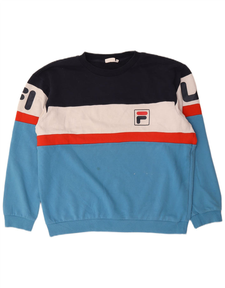 Felpa grafica da uomo Fila Jumper XL in cotone color block multicolore