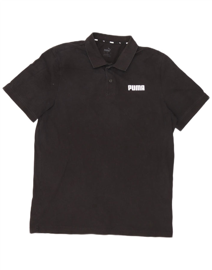 PUMA Mens Polo Shirt Large Black Cotton