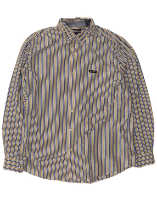 Chaps Camisa de corte regular para hombre de algodón a rayas azules grandes