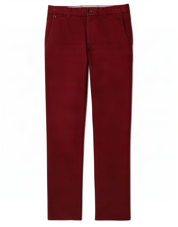 Pantaloni chino slim da uomo Zara EU 42 Large W32 L34 cotone bordeaux