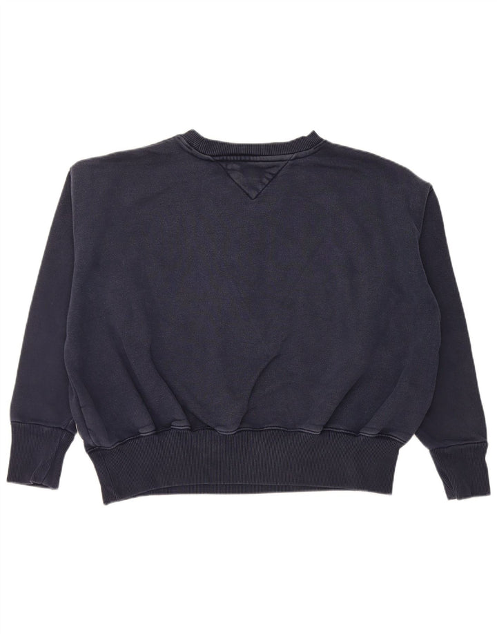 Tommy Hilfiger Womens Graphic Sweatshirt Jumper UK 14 Medium Navy Blue