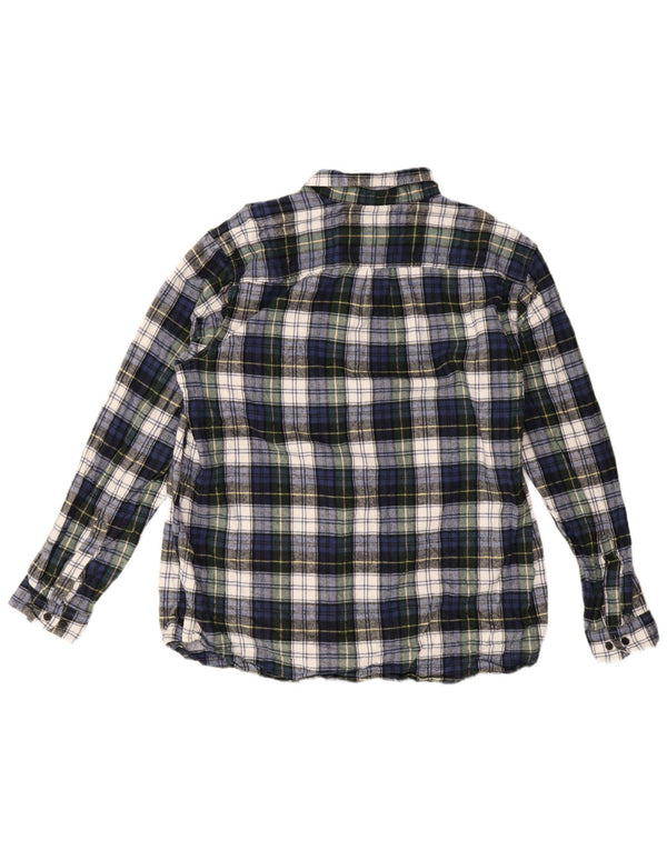 L.L.Bean Chemise en flanelle coupe traditionnelle pour homme XL en coton à carreaux bleus