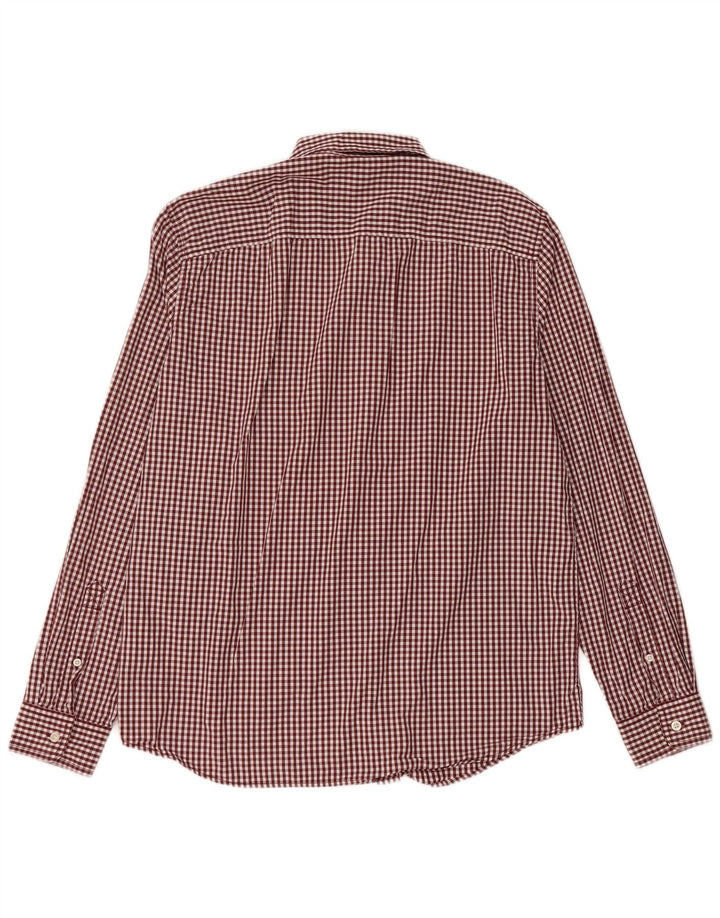Timberland Herren Slim-Fit-Hemd, groß, kastanienbraun, Gingham-Baumwolle