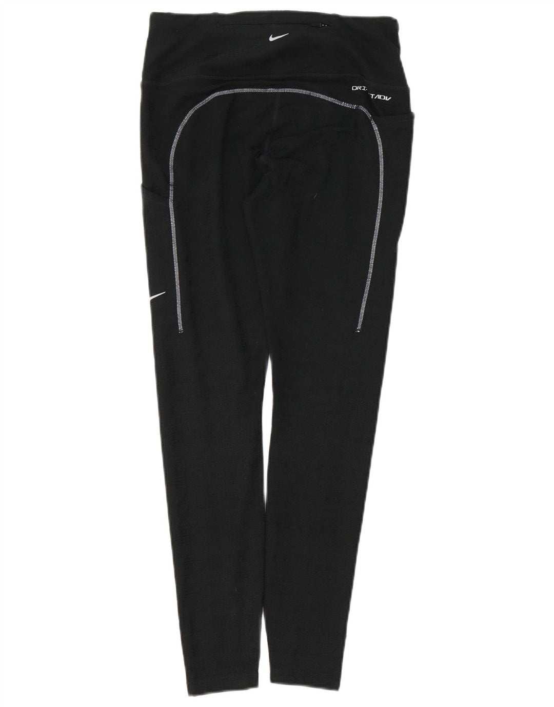 Nike Womens Dri Fit Leggings UK 14 Medium Black Polyester