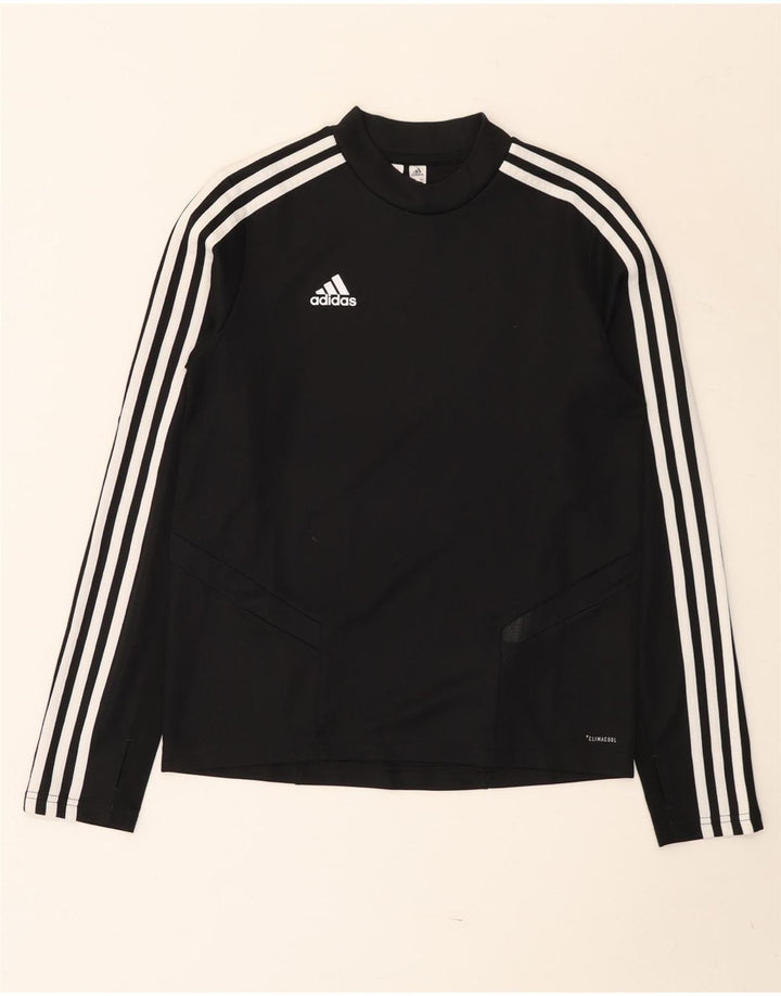 ADIDAS Boys Climacool Top Long Sleeve 11-12 Years Black Polyester