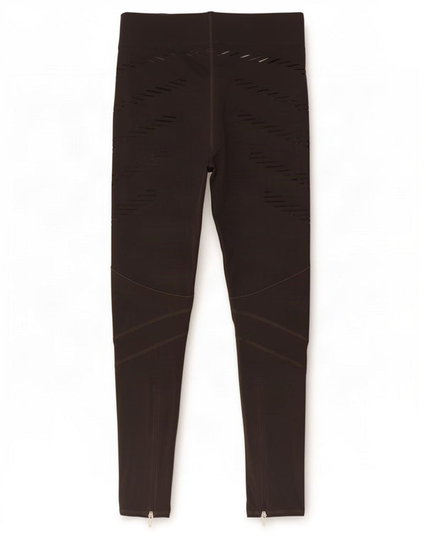 Adidas Womens Climalite Leggings UK 8/10 Small Grey Striped Polyamide