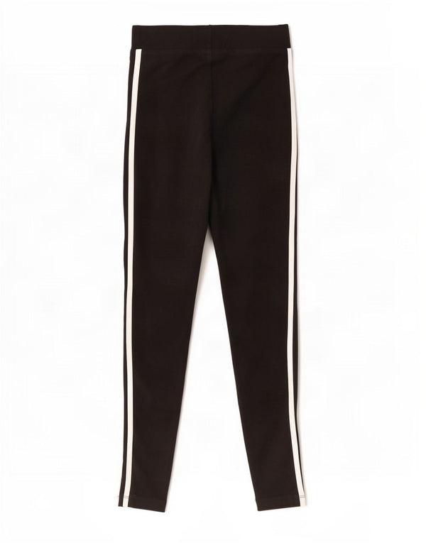 Adidas Damen Leggings UK 8 Small Schwarz Baumwolle
